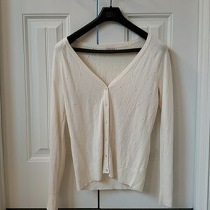 Merona Cream Cardigan with Pearl Embellishments